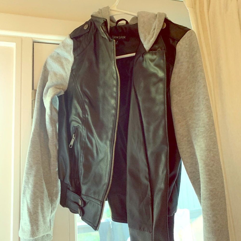 Faux leather and cotton jacket!